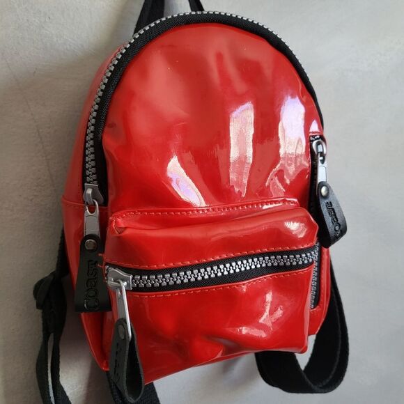 Mini Cherry Red PVC Backpack Coast to Coast 7x8x3 - Picture 2 of 8